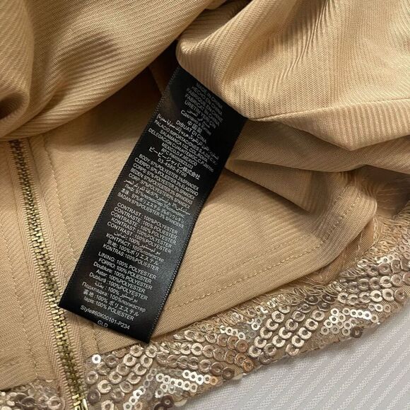 NWT Bebe Uptown Leather And Shine Gold Sequin Tank Top Size Medium New - Picture 4 of 7